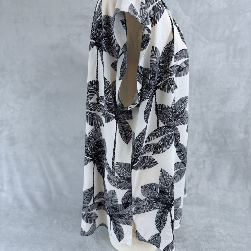 My Danielle Woman Top XXL Slip Over Cap Sleeves Black/White Palm Trees - Picture 12 of 14